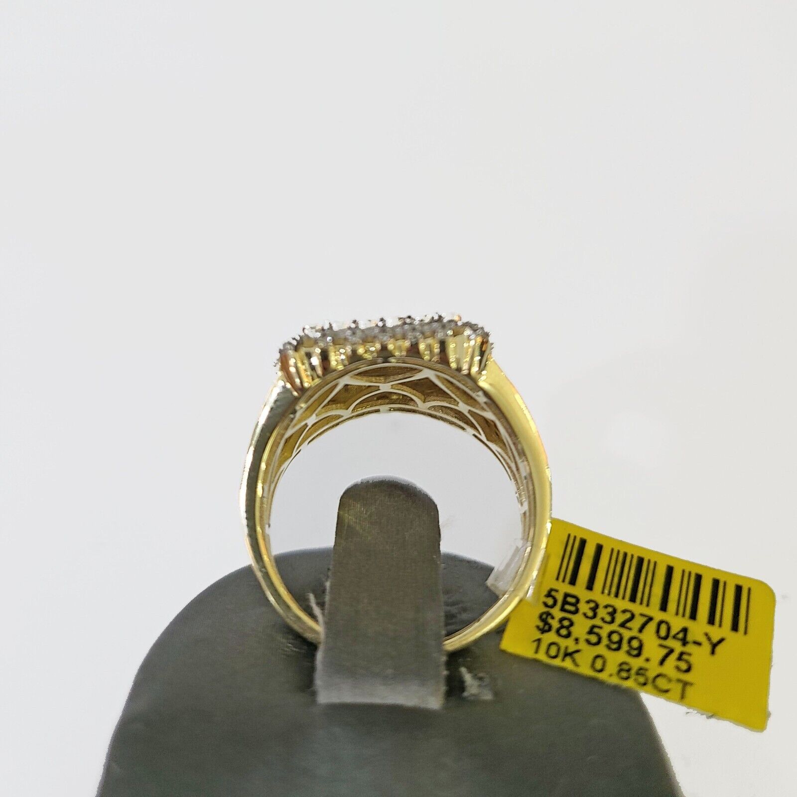 Real 10k Yellow Gold Diamonds Mens Ring Natural Diamond Size 10 - GoldenlinQ
